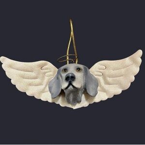 Weimaraner dog angel ornament